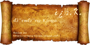 Örmény Kinga névjegykártya